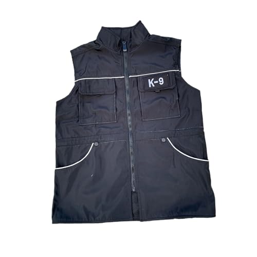 Folpus Hundetrainingsweste für Hundeführer, Tierbesitzer, Trainerjacke, Taillenkordelzug, professionelle Angelweste mit Taschen, wasserdicht, XL