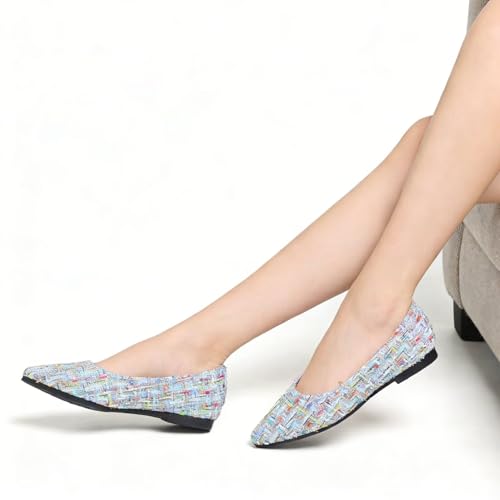 Image of Dear Time Women's Flats Pointed Toe Comfortable Dressy Multicolored Slip On Loafer Flats for Work