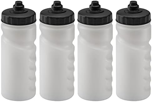 Foxberry 500ml Reusable Water Bottles - 4 Pack - Hands Free Lid - Spill Proof and Leak Proof Spout - BPA Free - Dishwasher Safe - Kids - School - Sports - Clubs