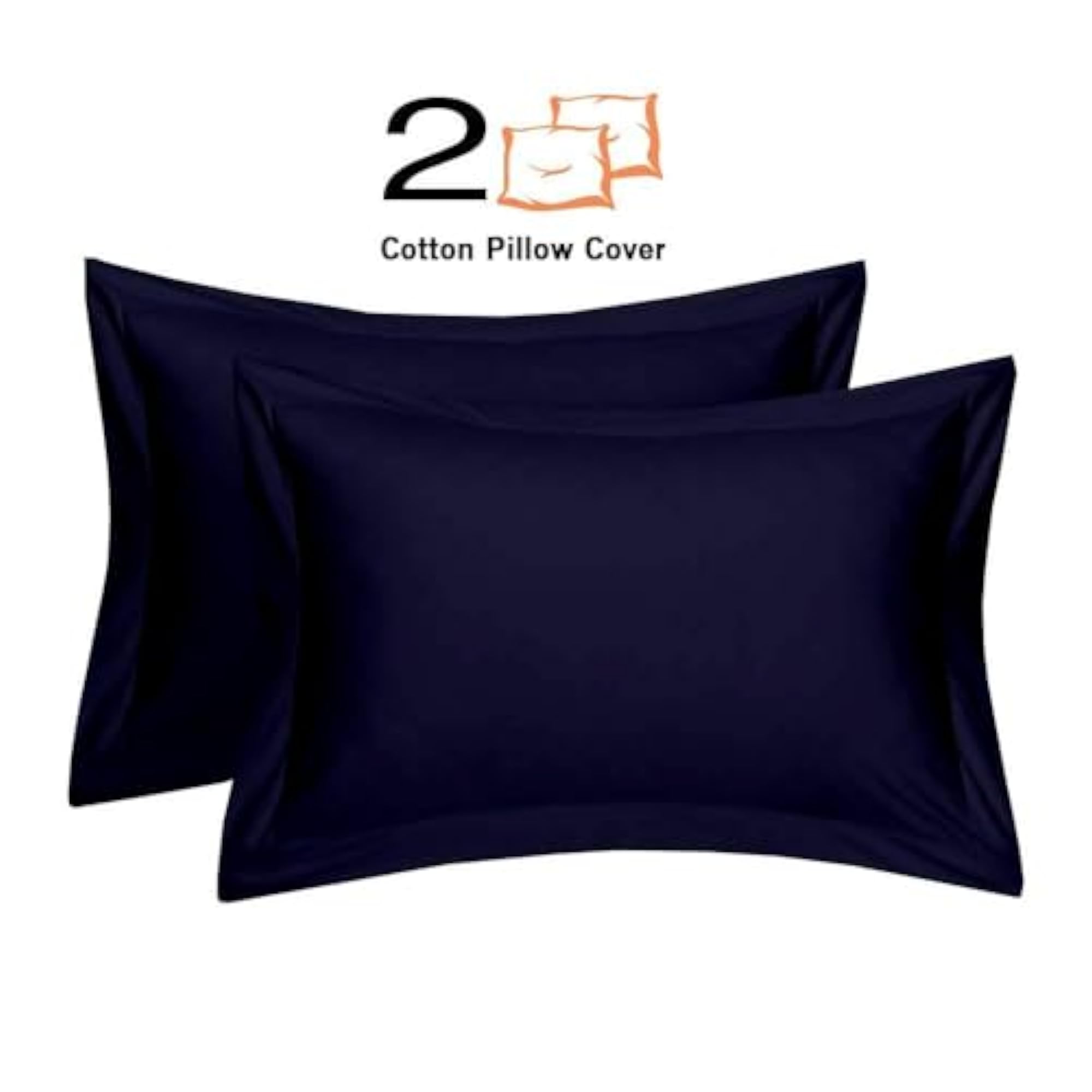 Oxford Pillow Cover Set of 2 Cotton with Zipper Closure
