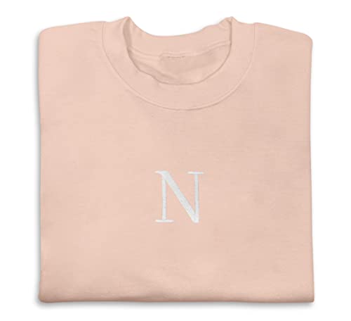 NACRE APPAREL Custom Embroidered Sweatshirt Personalized Initial Sweatshirt Add Your