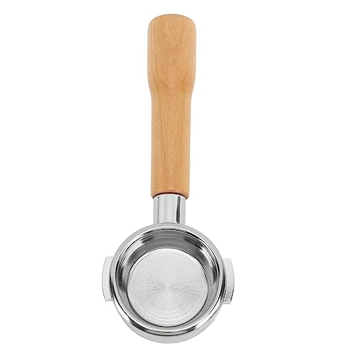 BAOFUYA Gestione del Legno Rimovibile di 58 Mm per caffè Senza Fondo -filtro Porta Caffee per Expsobe, Materiale in Lega di Alluminio, Facile da Fare per gli Amanti del caffè (C1 Faggio)