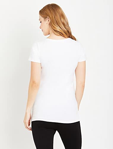 Motherhood Maternity Women's Maternity Soft And Stretchy Short Sleeve Tee Shirt Pregnancy Top-1, 2 & 3 Pack, Black & White 2 Pack, Small #TOP3