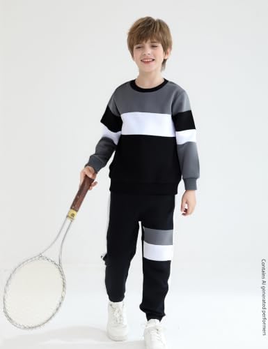Image of mkodopy Boys Clothes Hoodie Sweatsuits Tops and Pants Boys Fall Winter Outfits Boy Clothing Set