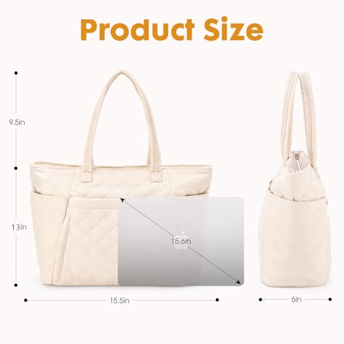 Lily queen Tote Bag for Women Puffer Shoulder Bag with Zipper Large Handbag Work (Begin) — view 4
