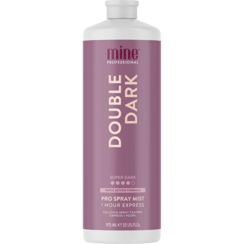 Image of MineTan Spray Tan Solution | Double Dark - Fake Tanning Mist Best for Deep Bronzed Glow Skin Finish, Fast Drying, 1 Hour Express, Hydrating, Salon Professional Formula, Vegan, 33 Fl Oz