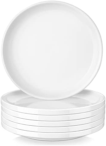 LOVECASA White Plates Set of 6, 10.5 Inch Porcelain Plates Ceramic Dinner Plates with Lipped Edges, Scratch Resistant Salad Plates Round Dishes for Kitchen, Microwave and Dishwasher Safe LOVECASA White Plates Set of 6, 10.5 Inch Porcelain Plates Ceramic Dinner Plates with Lipped Edges, Scratch Resistant Salad Plates Round Dishes for Kitchen, Microwave and Dishwasher Safe
