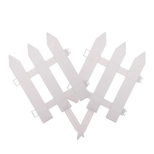 SEWACC Lot de 2 sets de Clôtures de Jardin en Plastique Blanc 25 CM de Longueur X 30 CM de Hauteur Bordures de Pelouse Légères et Solide pour Parterres de Fleurs et Aménagement