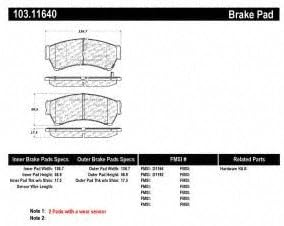 Centric (103.11640) Brake Pad, Ceramic