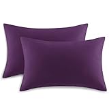 Tifschlaf Pillow Cases 2 Pack - Purple Pillowcases Plain Pack of 2, Super Soft Brushed Microfiber Standard Queen Pillow Covers With Envelope Closure, 50x75 cm