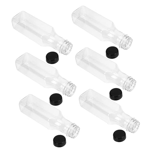 Gatuida Plastic Bottles Caps 6 Pack Juice Packing Containers for Fresh Pressed Juices