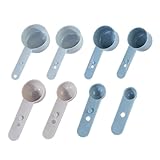 Messlöffel-Set – 8 Stück, stapelbare Messbecher zum Backen, Teelöffel, Messlöffel, langer Griff, Messlöffel mit Skala zum Backen, Küche, Zuhause, Koch, Milchpulver, Teig
