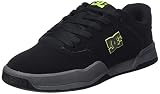 DC Shoes Herren Central-Leather Shoes for Men Sneaker, Black/Grey/Green, 42 EU