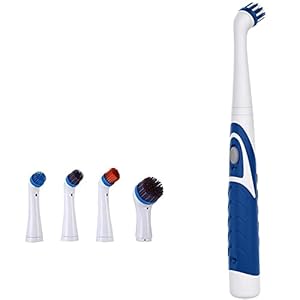 IMBTECH| 4 Heads Scrubber Cleaning Electric Brush, Electric Spin Scrubber Household Cleaning Brushes, Kitchen Accessories Suitable for Home, Bathroom Floor, Tub (Blue)