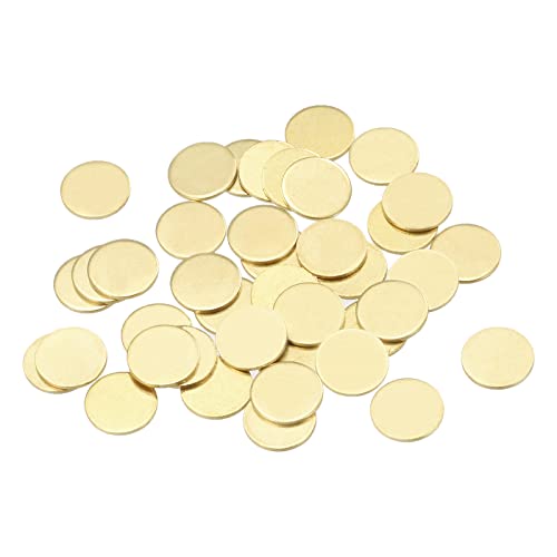 MECCANIXITY Brass Stamping Blank Round Metal DIY Tag 12mm Dia 1mm Thick for Craft, Pendant Decoration, Pack of 40