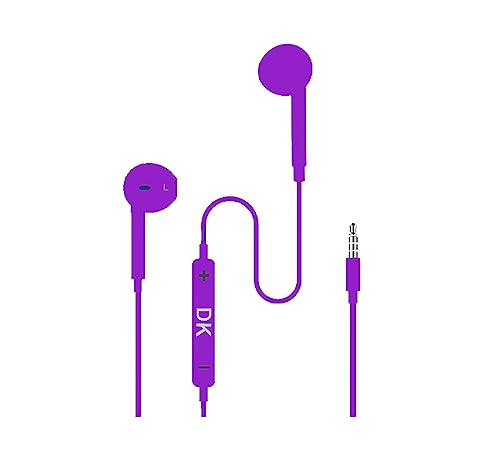DOKI Auriculares Sonido Puro y Potente Bajo con Microfono,Jack 3.5mm (Púrpura)