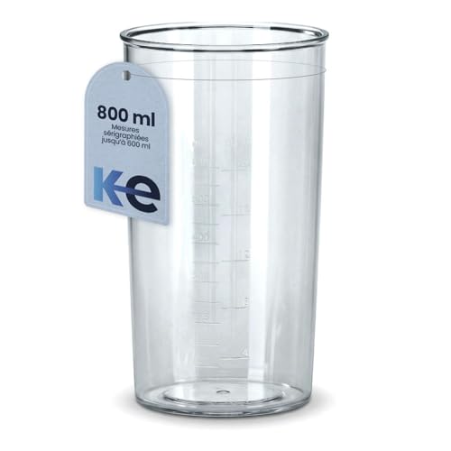 Anakel Home Verre Doseur 600ml en Plastique compatible avec Mélangeurs à Main | Mesurer les Quantités pour Faire Sauces ou Desserts | Sans BPA, 8x9,7x17cm