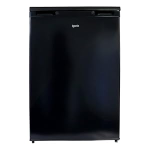 Igenix IG155B Freestanding Under Counter Fridge With 2 Adjustable Shelves, 1 Salad Drawer, 3 Door Shelves, Reversible Door, 97 Litre Capacity Fridge, 16 Litre Ice Box, 55 cm Wide, Black