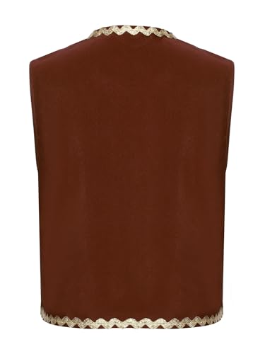 Hularka Kids Pirate Vest for Boys Girls Open Front Skull Bones Cardigan Sleeveless Gold Trim Jacket2