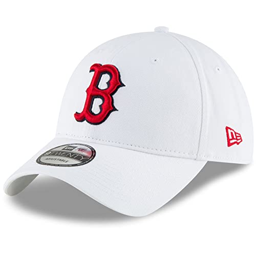 New Era Unisex-Adult MLB Core Classic 9TWENTY White Home Adjustable Hat Cap One Size Fits All - Boston Red Sox White
