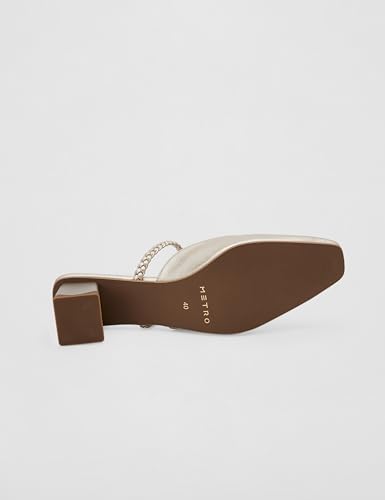 Image of Metro Women's Froh Feet Fashionable Block Heel Mules Featuring a Square Toe Design,