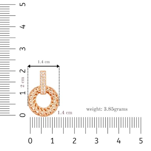 Image of Nilu's Collection 18k Rose Gold Plated Clip On Hoop Earrings, Stylish Women Earrings, Fancy Zircon Copper Bali Earrings for Women and Girls (Drop design)