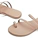 Trary Nude Flat Sandals, Miami Toe Loop Strappy Sandals, Dressy Summer Flip Flops Strappy Dressy Summer Slides for Beach Travel Size 7.5