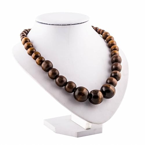 Wood Bead Necklace Africa Wooden Chain Statement Unisex Chunky Necklaces3