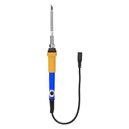 MasYosh Soldador Eléctrico, Temperatura Ajustable, Calentamiento Rápido, Punta sin Plomo de Estaño en 7 Segundos, con Punta T12 K, para Reparación de Soldadura de Bricolaje 12 24 V CC (Azul +
