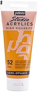Pébéo 831-052 - Studio Acrylics Fine Acrylic - Acrylic Paint - Yellow Acrylic - Dark Cadmium Yellow Hue, 100 ml