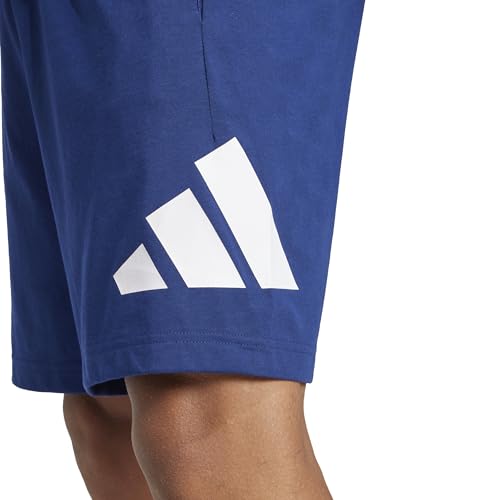 Adidas Men's Essentials Big Logo Single Jersey 7-Inch Sportswear Shorts, Dark Blue/White, Medium - Image 5