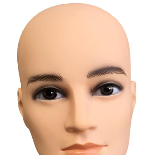 Kokiya Cabeça de treinamento de peruca, cabeça de manequim masculina de pvc, cabeça de exibição de p