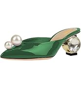Amazon.com | XYD Women's Pointed Toe Mules with Pearls Slip