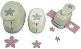 1x 1, 6 cm Motivstanzer Set A68193 Blüte, 3 STK, Kunststoff, weiß, 1,6cm, 2,54cm, 1x 3,81cm