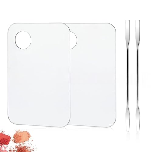 アクリル ミキシングパレット 15x10cm クリア スパチュラ付き プロ用 メイクアップ ネイルアート DIY 絵具調色（Amazon）