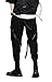DUDHUH Cargo Pants for Men Techwear Hip Hop Harem Pants Streetwear Fashion Men’s Tactical Track Jogger Pants Black