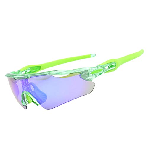 Lunettes de vélo mixtes avec verres PC vert et protection UV pour cyclisme et sport