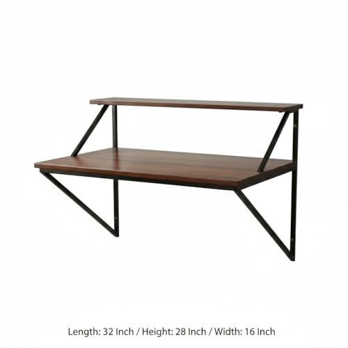 Image of Metal Office Table /Study Table /Computer Table for Home PC - Engineered Wood Modern Top Study Table for Adults /Students Office Desk for Laptop Work at Home Writing Desk (Ezra)