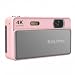 4K Digital Camera, 64MP Retro Sliding Camera with 2.8 Inch Screen, 16X Zoom Retro Compact Metal Body, Pockets Cameras for Travel, Vlogging, Campus Life and Content Creation (Pink)