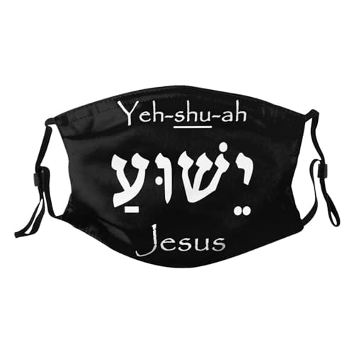 Hebrew Letters Name of Jesus Adult Dust Mask Adjustable Dust Face with 2 Filter6