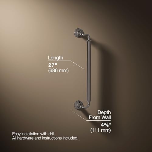 Kohler Artifacts 25156-TT barre d'appui de luxe en titane brossé 61 cm