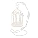 Produktbild LEORX Vogelkäfig Stil Candle Holder Vintage hängende Kerzenhalter Halter Kerze (weiß)