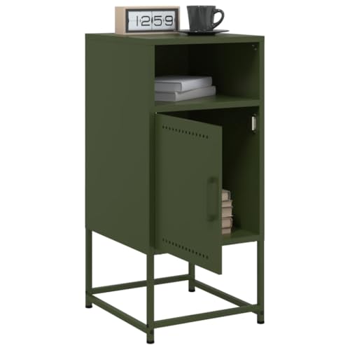 Table de chevet étroite vert olive lot de 2 bout de canapé de salon