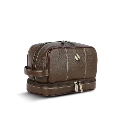 Hammonds Flycatcher Genuine Leather Toiletry Bag for Men and Women Cosmetic Organizer Bag, Travel Organizer Pouch, Shaving Kit Bag for Men Toiletry Pouch for Men with Multiple Pockets - Brushwood