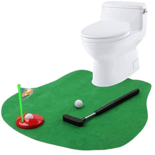 3PCs Mini Indoor Golf Toys, Toilet Fitness, Golf Indoor Putter Practice, Including Basic Golf Accessories, Greens and Clubs, Fun Indoor Golf Games, Standard