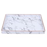 IMIKEYA 大理柄マルチファンクショントレー 革素材収納トレー ジュエリー 洗面用品整理に シンプル設計で実用的な収納アイテム