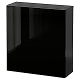 Fabriqué en Suède ProTuning BESTÅ Combinaison d\'armoires murales noir-brun/Selsviken noir, 60x22x64 cm