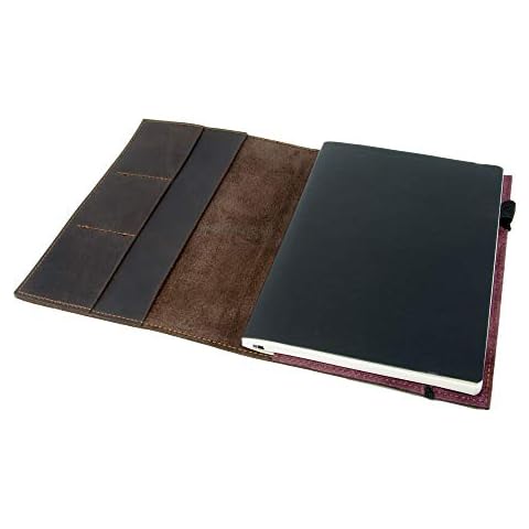 OleksynPrannyk Leather Journal Leuchtturm1917 Medium A5 (5.75"x8.25") Softcover Notebook Travel Journal Cover Distressed Leather Refillable Writing Diary with Elastic Closure (Brown Nut Case) Cover