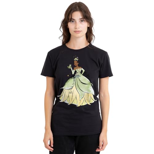 T-Shirt Tiana Princesse et la Grenouille pour femme - Un haut noir confortable qui ne se déforme pas
