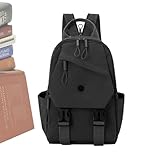 Rucksack für Damen, wasserdichte Brusttasche, große Kapazität, lässige Büchertasche, wasserdicht, kompakt, Schultasche für Studenten, Krankenschwestern, Arbeit, Mädchen, Schwarz , Refer to description